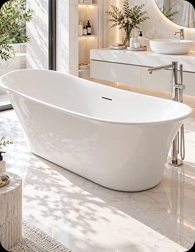 QUINTA freestanding bath · Matte white — Bathtub